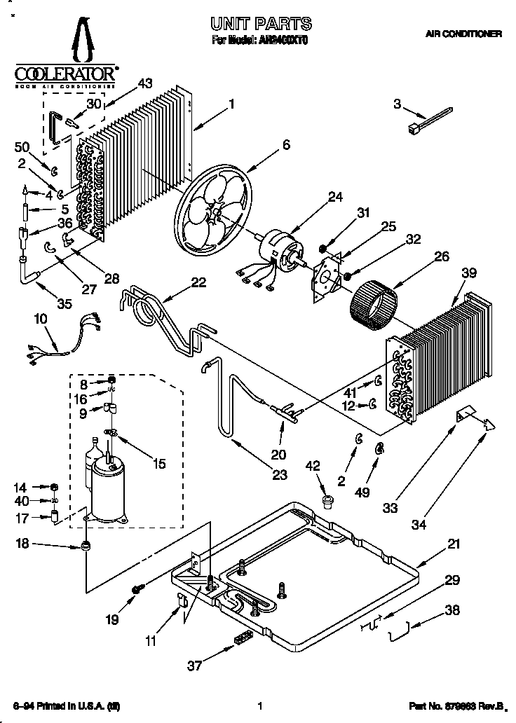 Whirlpool AR2400XT0 unit diagram