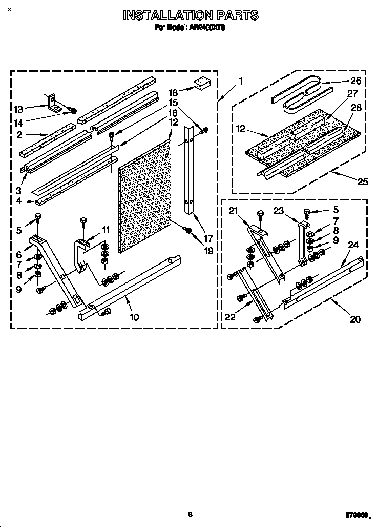 Whirlpool AR2400XT0 installation diagram
