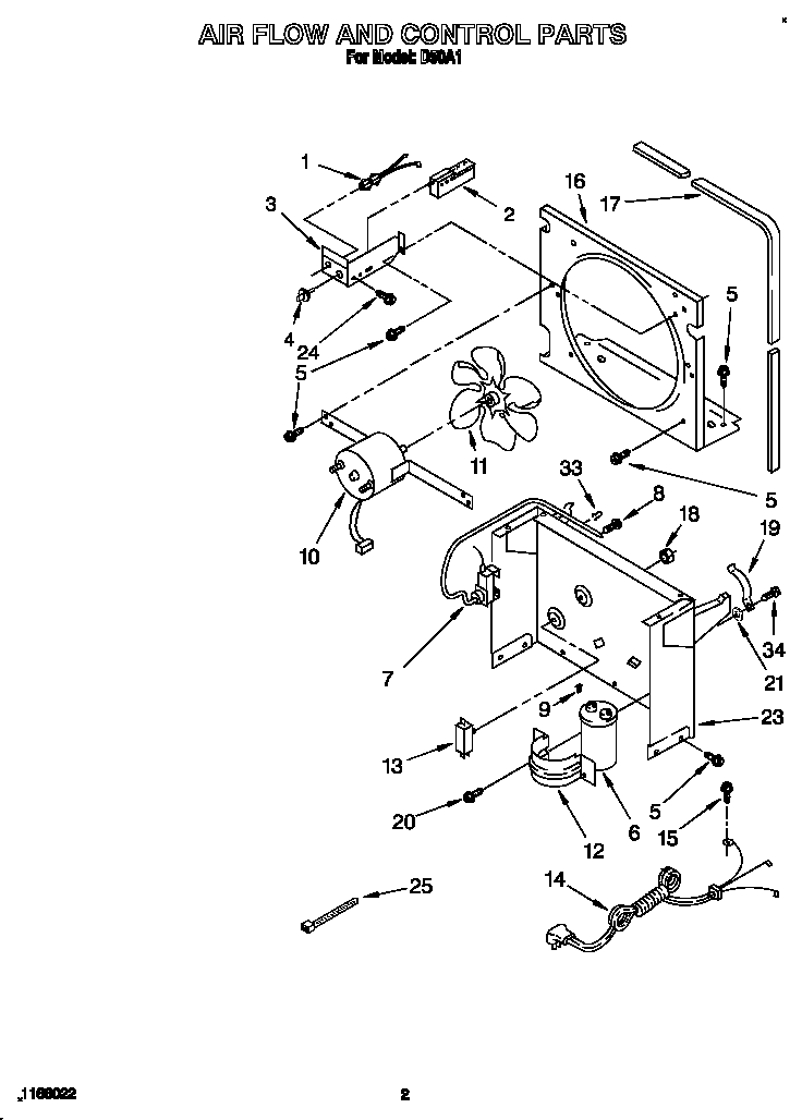 Whirlpool D50A1 air flow and control diagram