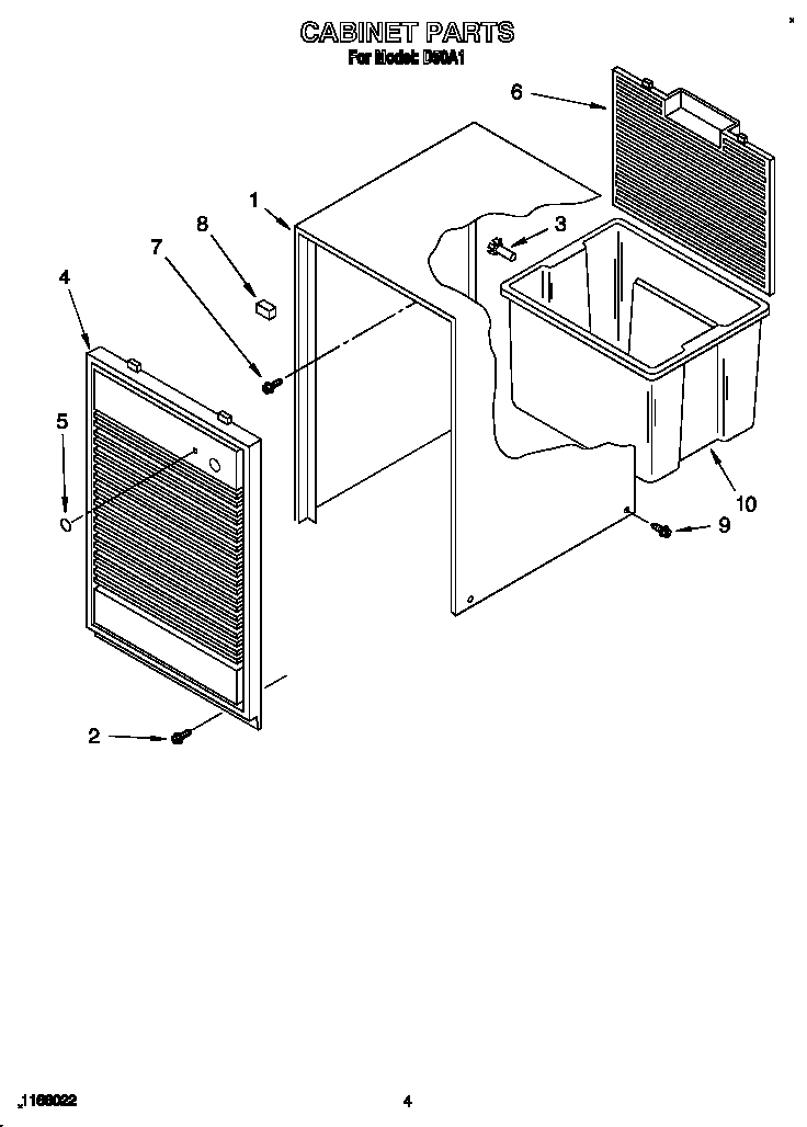 Whirlpool D50A1 cabinet diagram