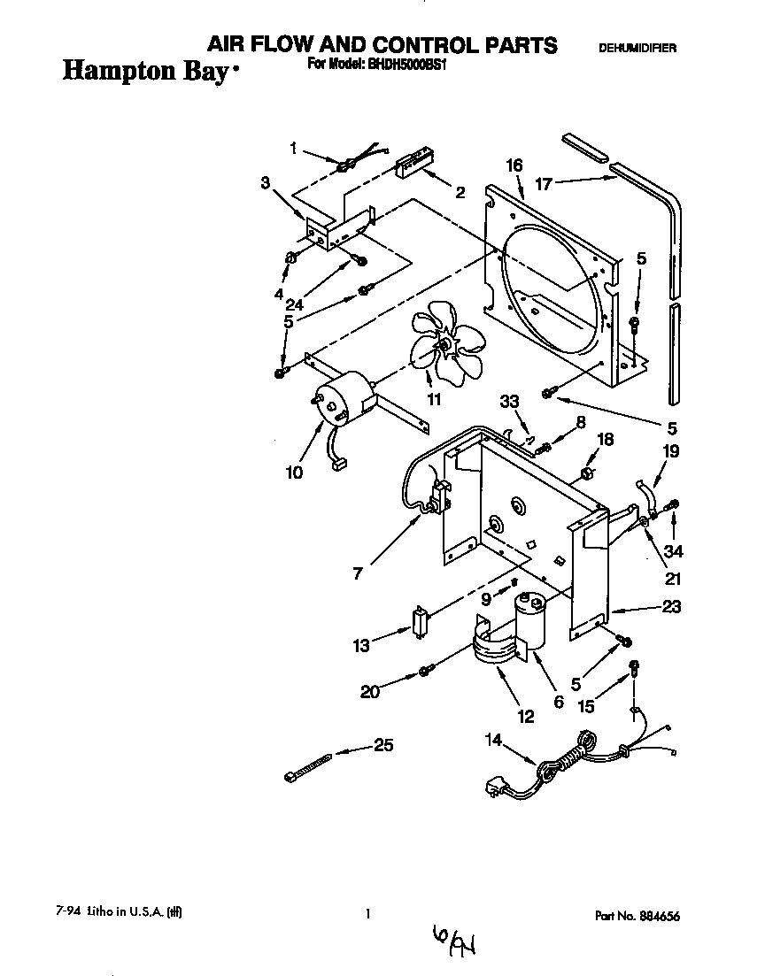 Whirlpool BHDH5000BS1 air flow and control diagram