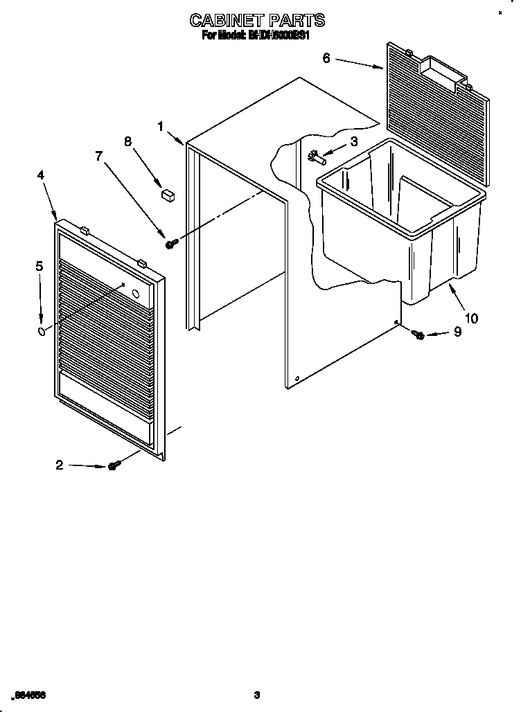 Whirlpool BHDH5000BS1 cabinet diagram