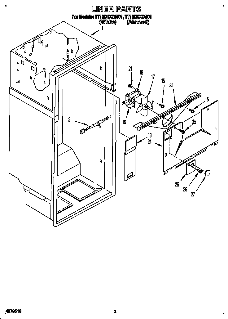 Estate TT18DKXBN01 liner diagram