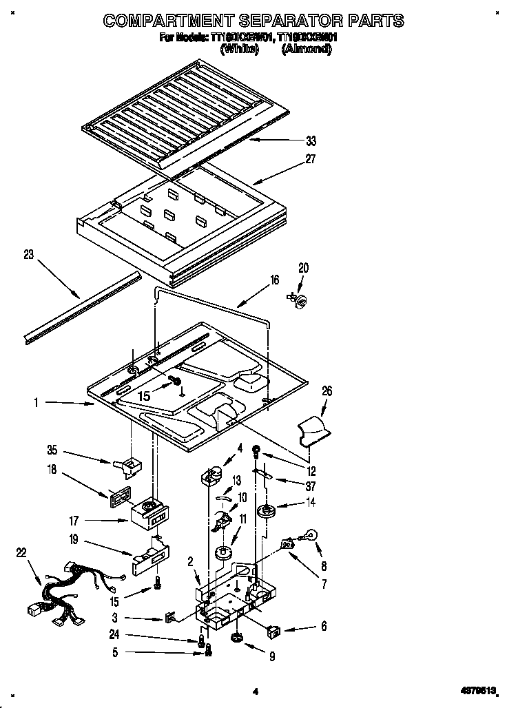 Estate TT18DKXBN01 compartment separator diagram