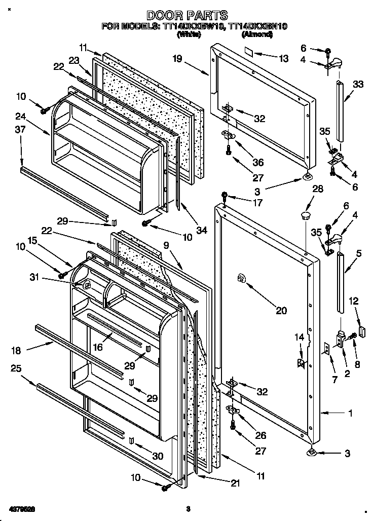 Estate TT14DKXBN10 door diagram