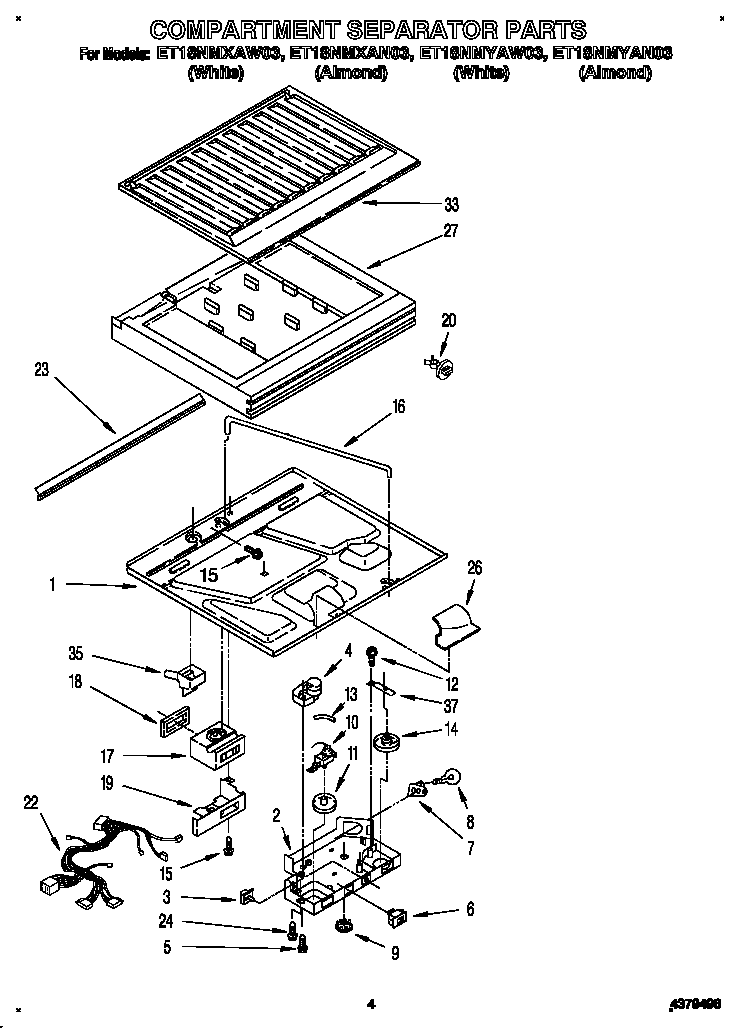 Whirlpool ET18NMXAW03 compartment separator diagram