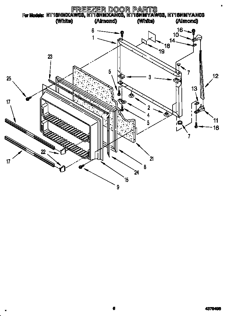 Whirlpool ET18NMXAW03 freezer door diagram