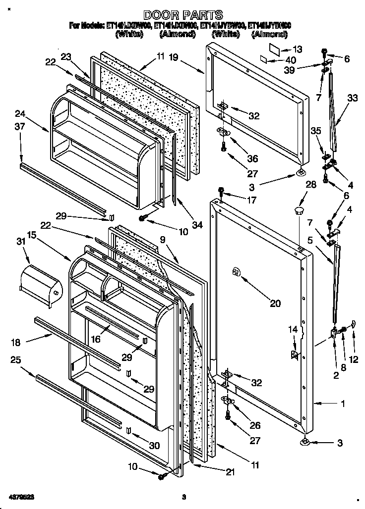 Whirlpool ET14HJXBN00 door diagram