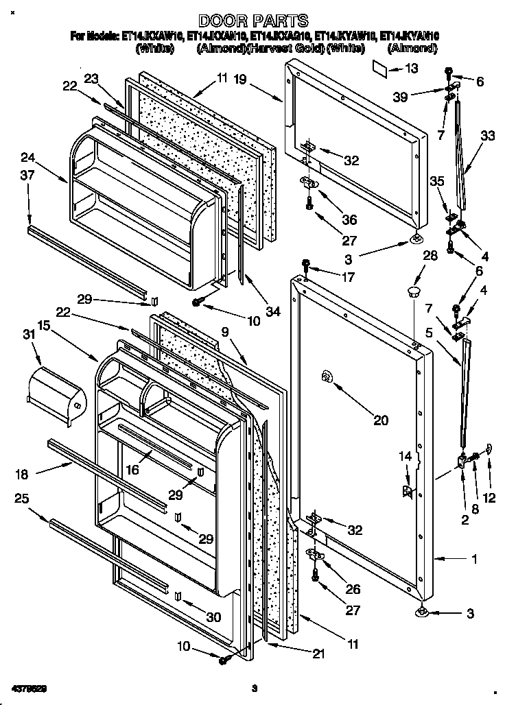 Whirlpool ET14JKYAN10 door diagram