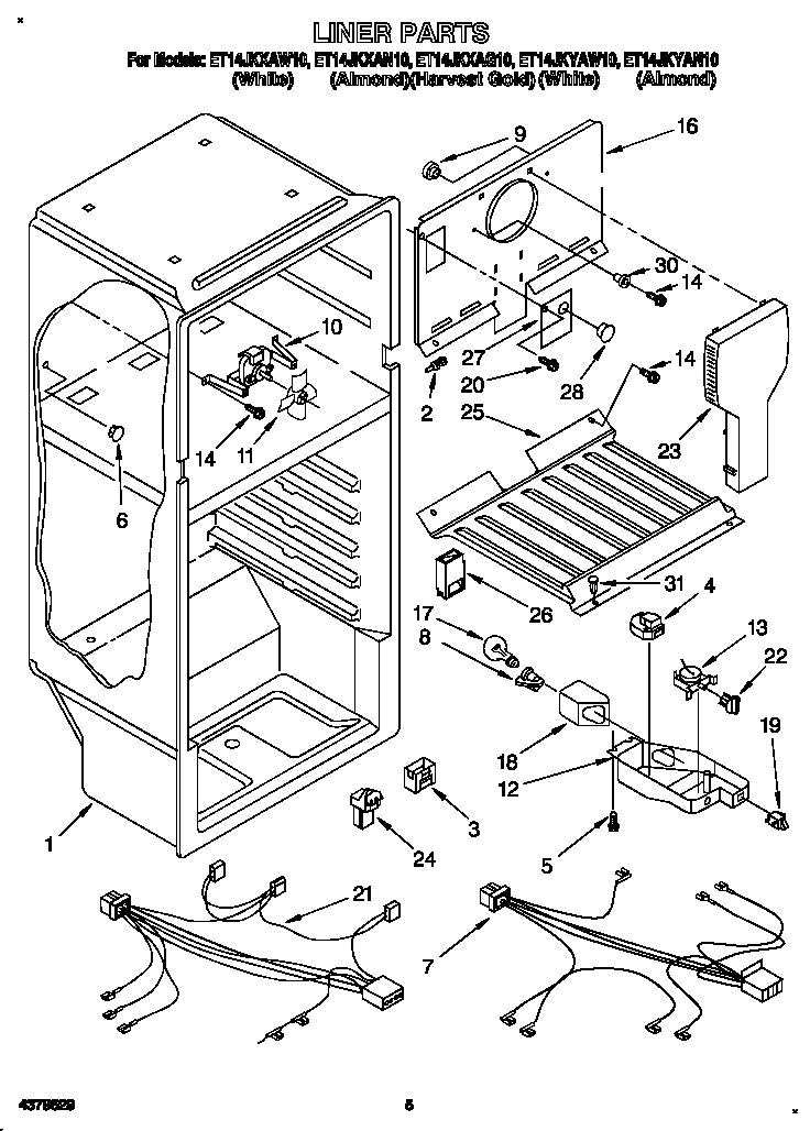 Whirlpool ET14JKYAN10 liner diagram