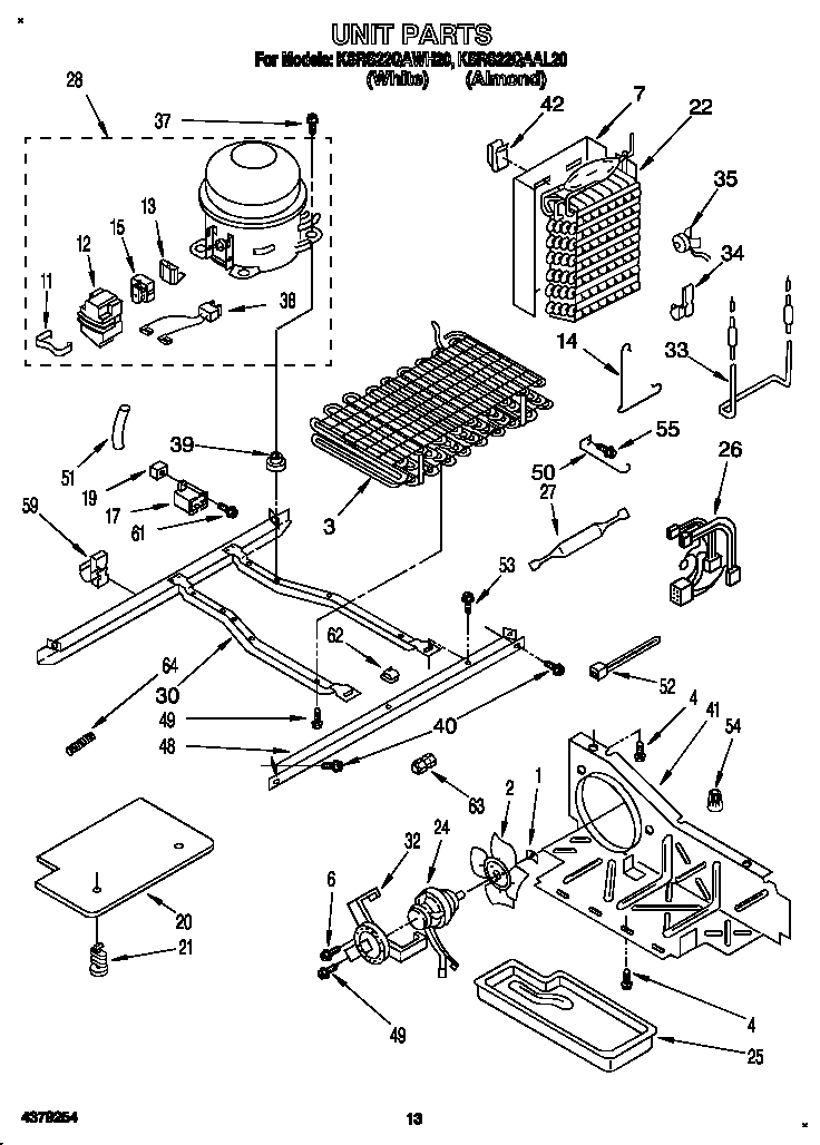 KitchenAid KSRS22QAWH20 unit diagram