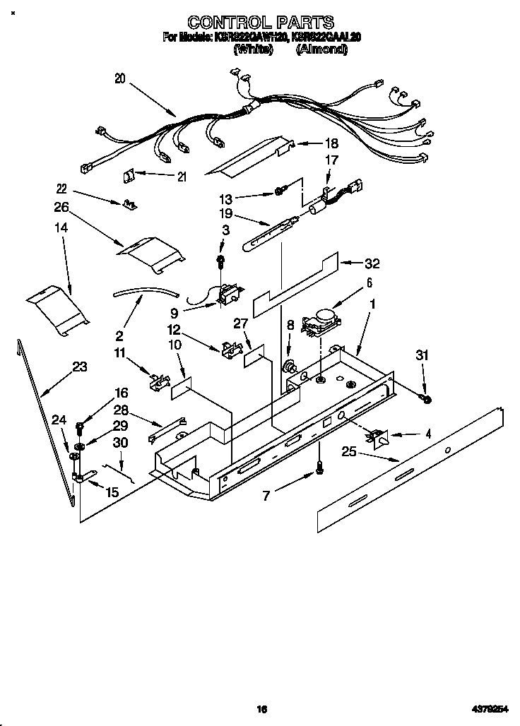 KitchenAid KSRS22QAWH20 control diagram