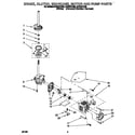 Whirlpool CAE2791AN0 brake, clutch, gearcase, motor and pump diagram