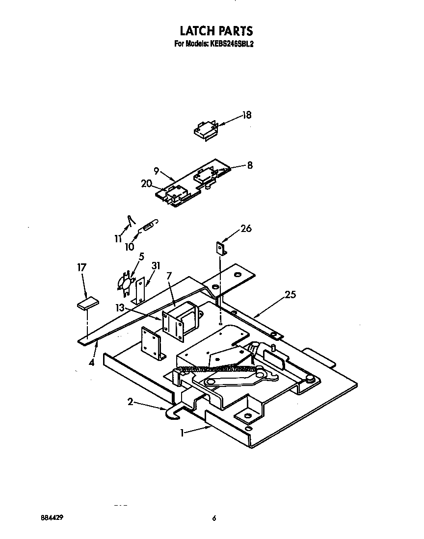 KitchenAid KEBS246SBL2 latch diagram