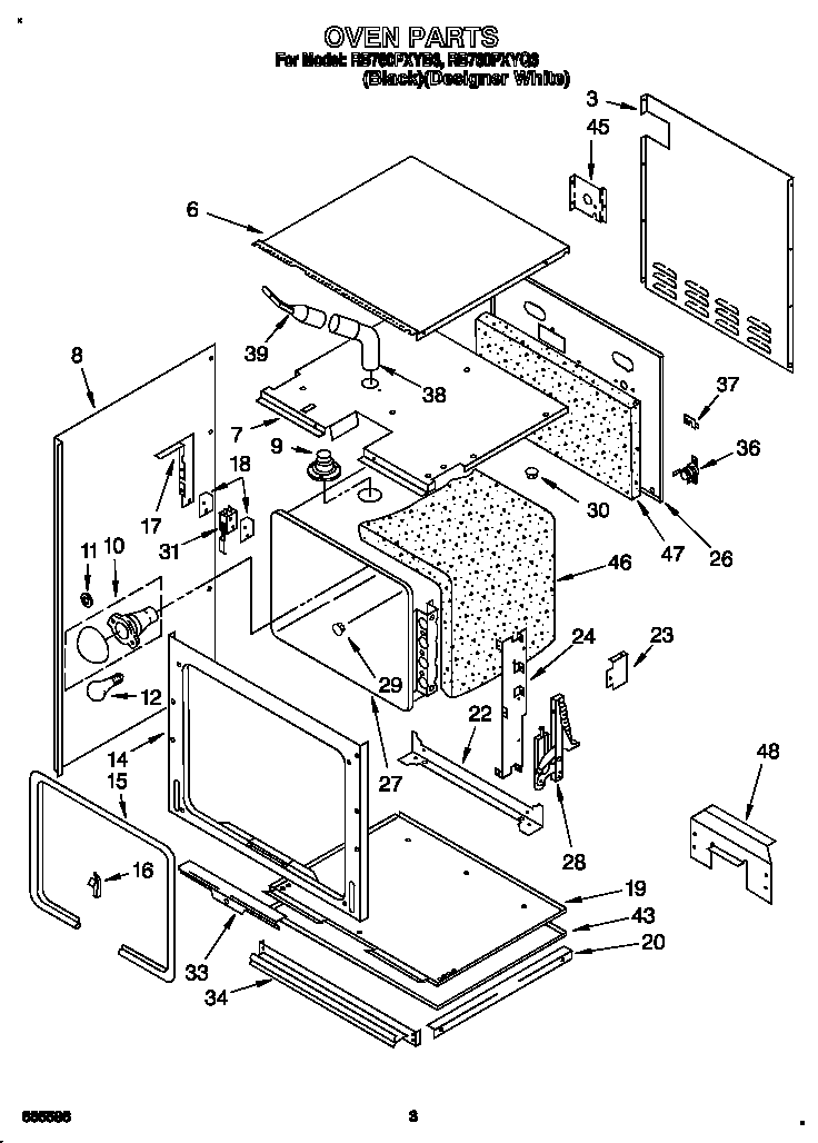 Whirlpool RB760PXYQ6 oven diagram