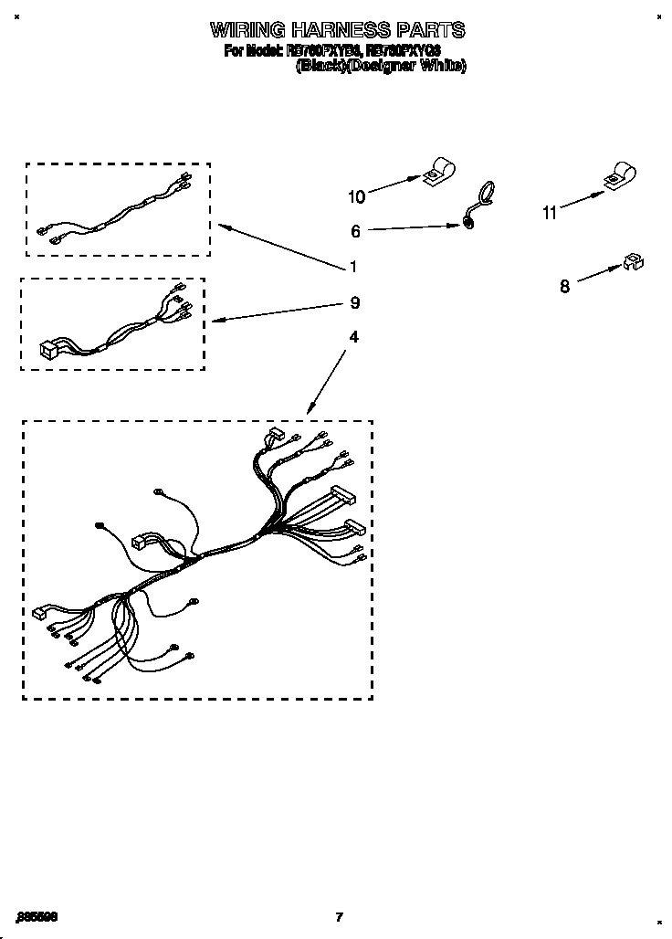 Whirlpool RB760PXYQ6 wiring harness diagram