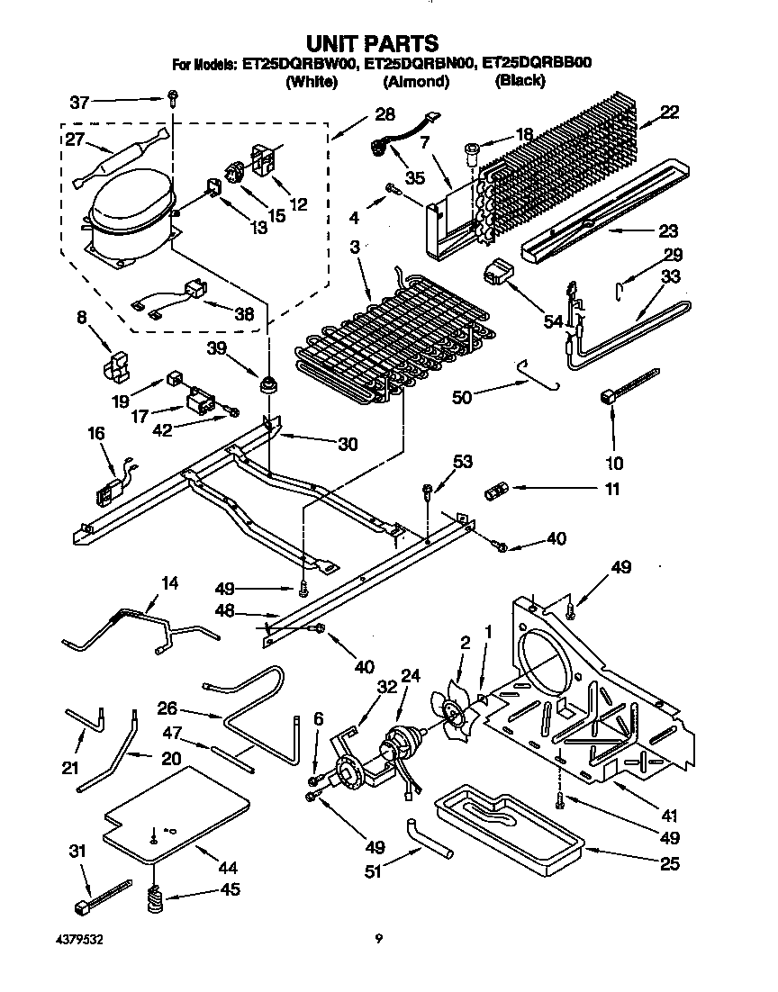 Whirlpool ET25DQRBW00 unit diagram