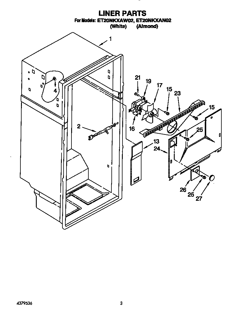 Whirlpool ET20NKXAN02 liner diagram