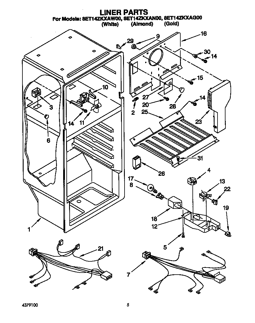 Whirlpool 8ET14ZKXAW00 liner diagram
