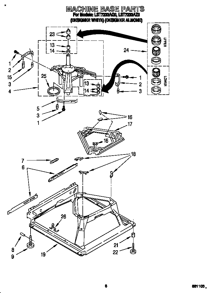 Whirlpool LST7233AQ0 machine base diagram
