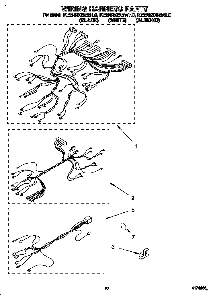 KitchenAid KEBS208BBL0 wiring harness diagram