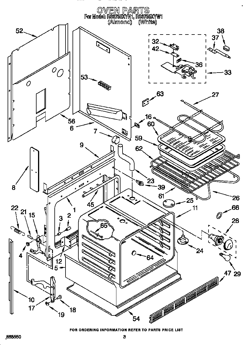 Whirlpool RS6755XYN1 oven diagram