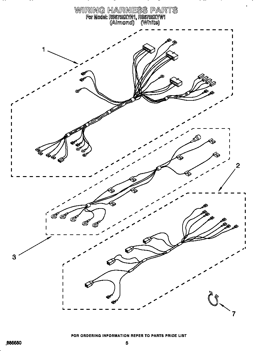 Whirlpool RS6755XYN1 wiring harness diagram