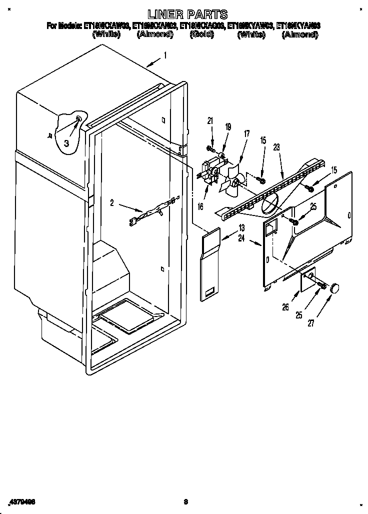 Whirlpool ET18NKXAN03 liner diagram