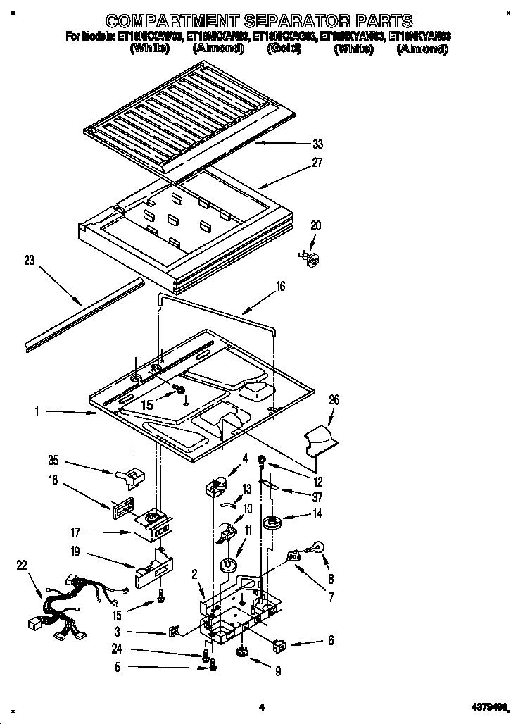 Whirlpool ET18NKXAN03 compartment separator diagram