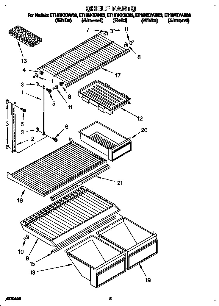 Whirlpool ET18NKXAN03 shelf diagram
