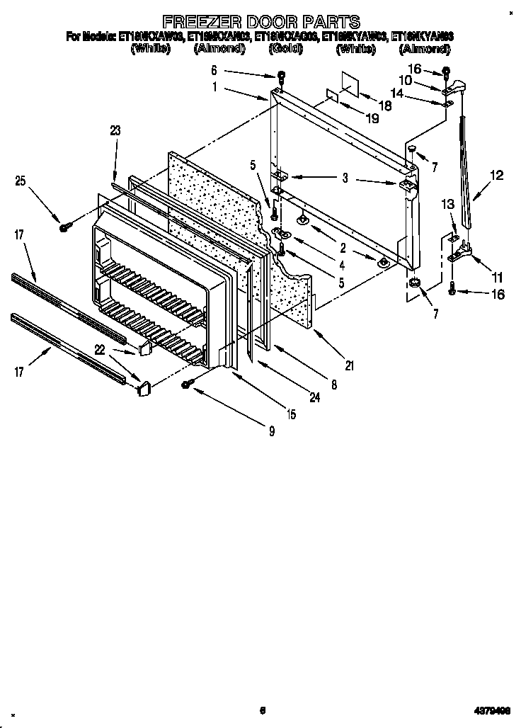 Whirlpool ET18NKXAN03 freezer door diagram
