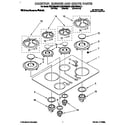 KitchenAid KGCT365ABL1 cooktop, burner and grate diagram