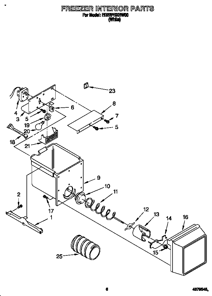 Whirlpool ED22PBXBW00 freezer interior diagram