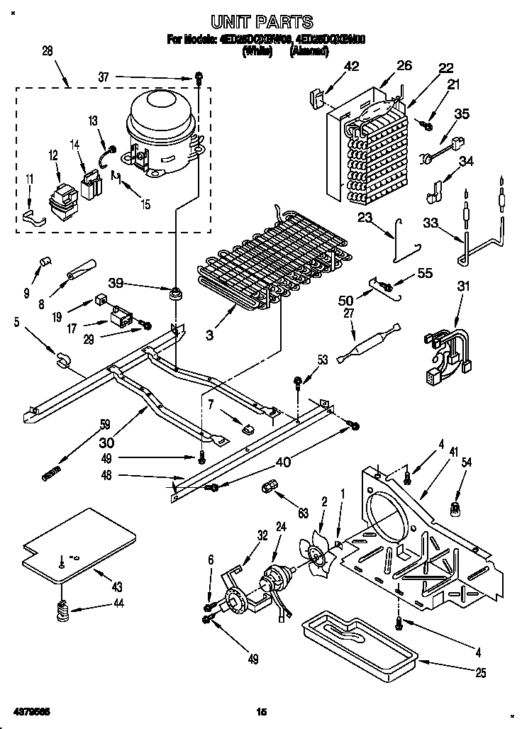 Whirlpool 4ED25DQXBW00 unit diagram