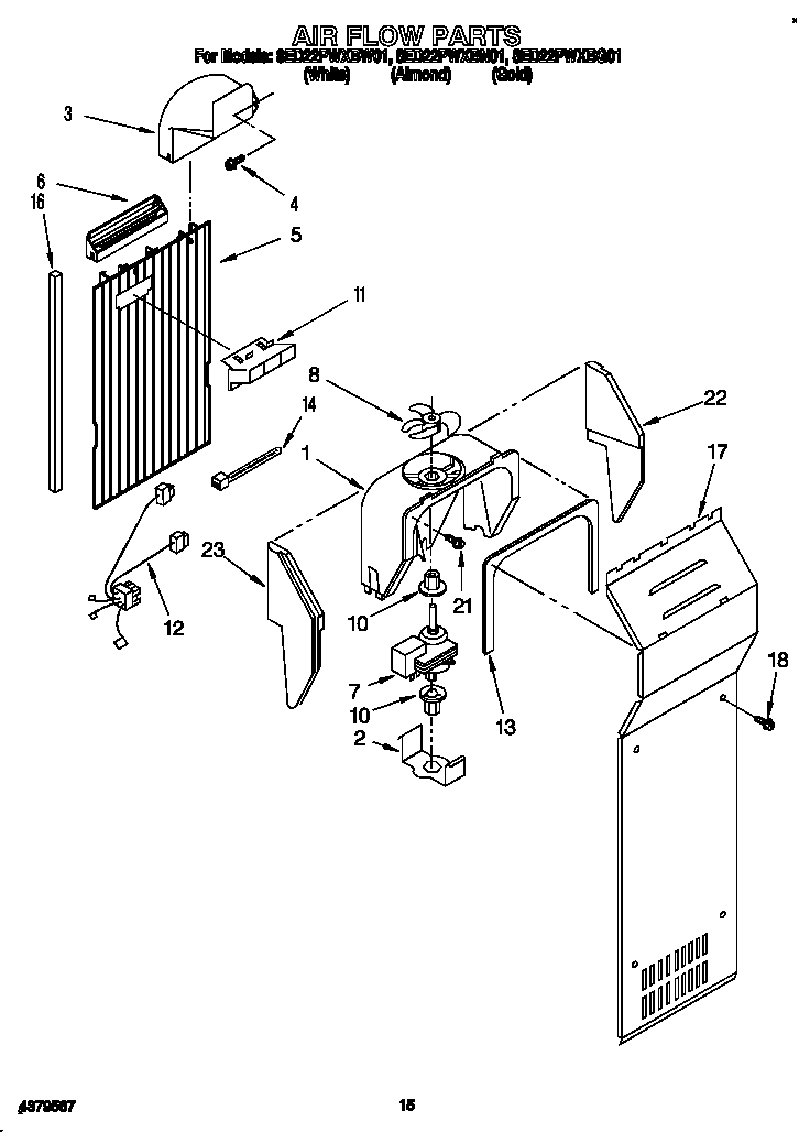 Whirlpool 8ED22PWXBW01 air flow diagram
