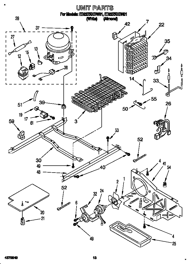 Whirlpool ED22ZRXBW01 unit diagram