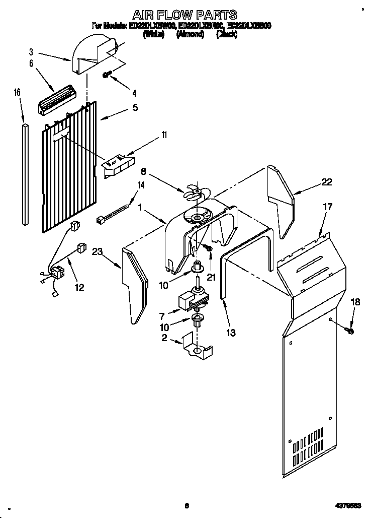 Whirlpool ED22DLXBB00 air flow diagram