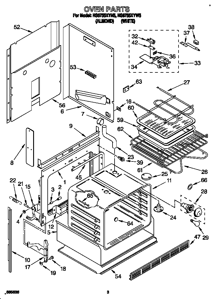 Whirlpool RS6755XYW5 oven diagram