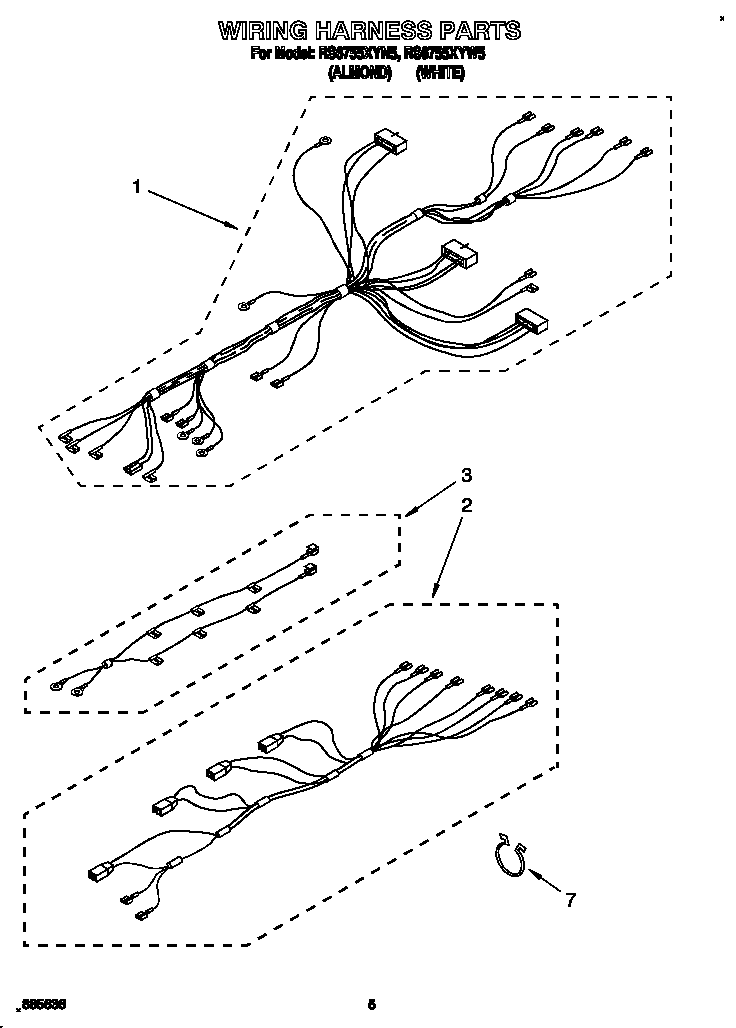 Whirlpool RS6755XYW5 wiring harness diagram