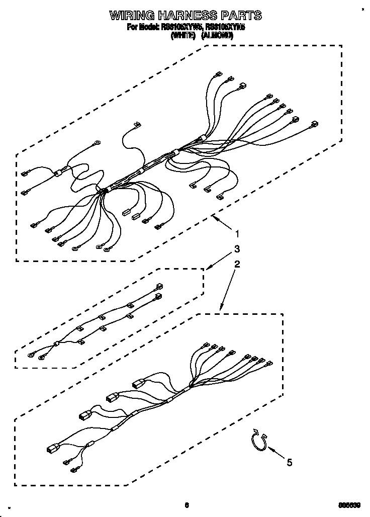Whirlpool RS6105XYN5 wiring harness diagram