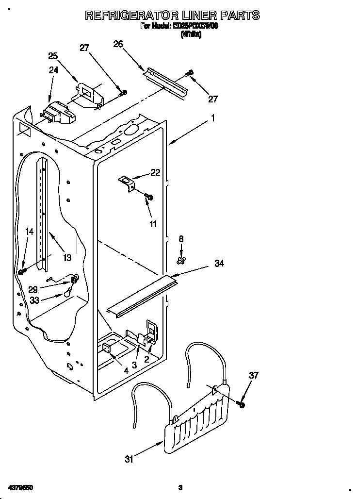 Whirlpool ED25PBXBW00 refrigerator liner diagram