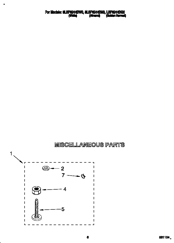 Whirlpool LSP6244BG0 miscellaneous diagram