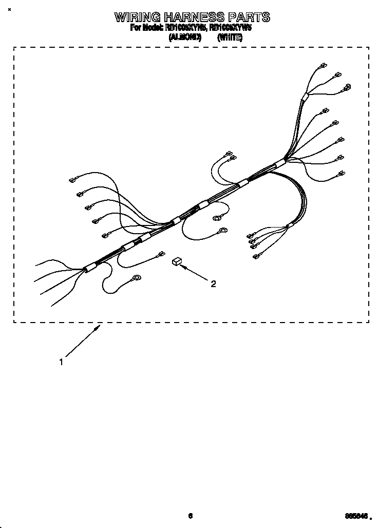 Whirlpool RB1005XYN5 wiring harness diagram