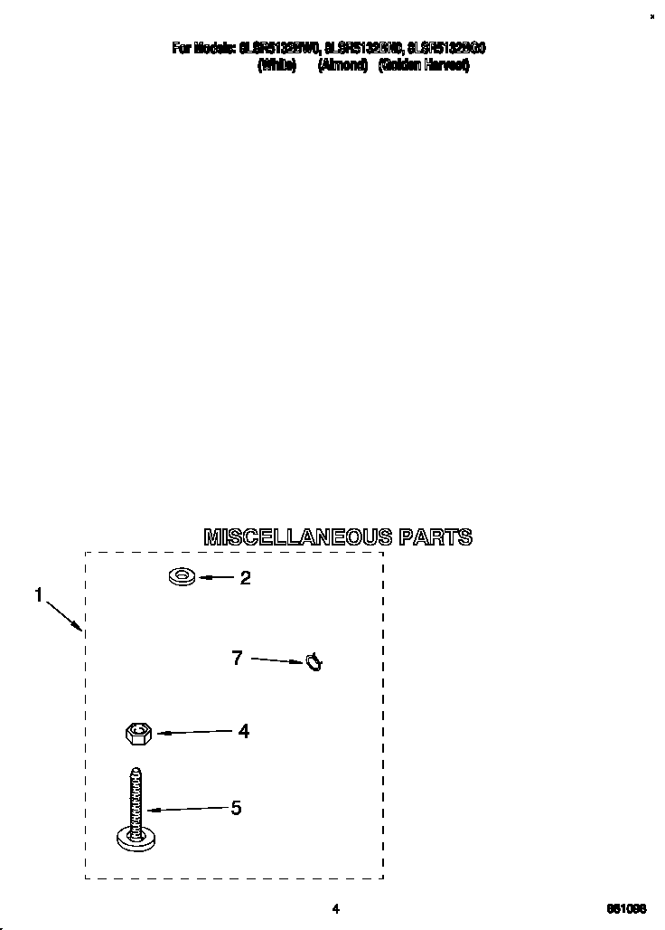 Whirlpool 8LSR5132BN0 miscellaneous diagram