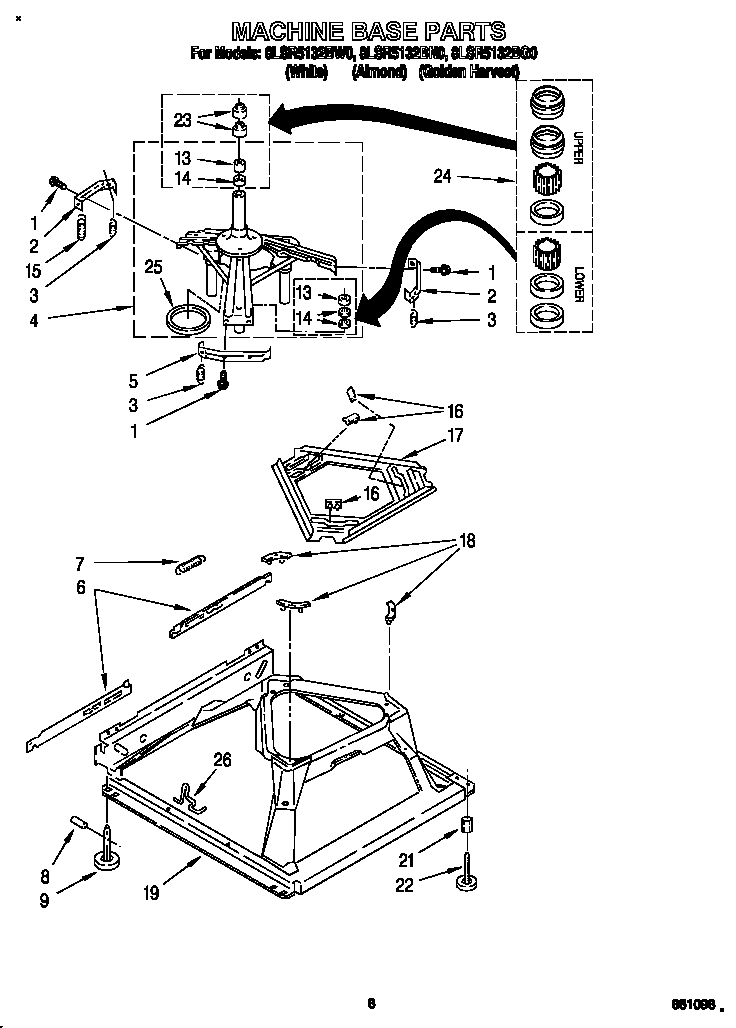 Whirlpool 8LSR5132BN0 machine base diagram