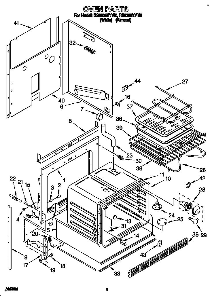 Whirlpool RS6305XYN5 oven diagram
