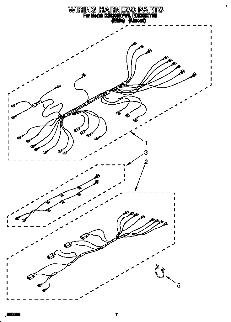 Whirlpool RS6305XYN5 wiring harness diagram