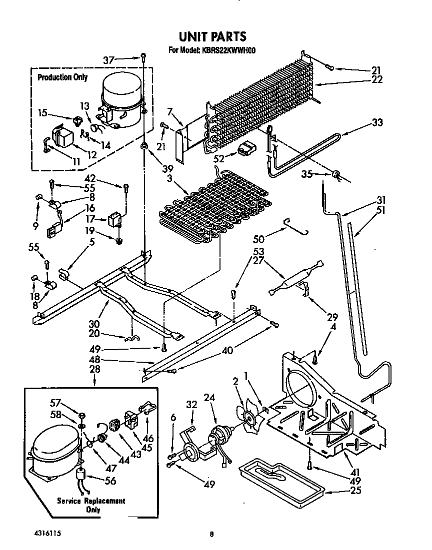 KitchenAid KBRS22KWAL00 unit diagram