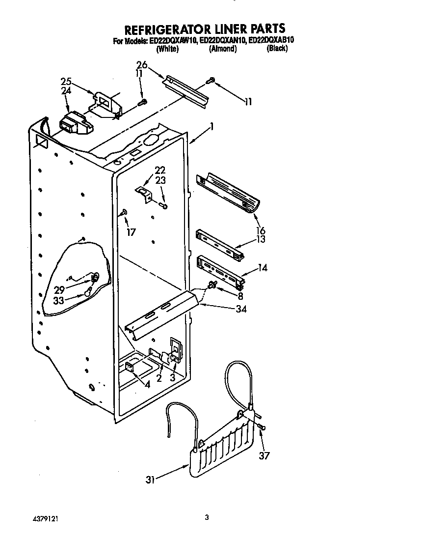 Whirlpool ED22DQXAB10 refrigerator liner diagram