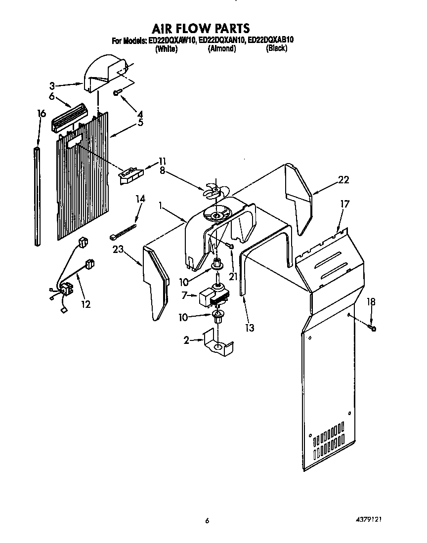 Whirlpool ED22DQXAB10 air flow diagram